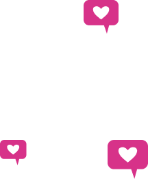 pink icons with white hearts
